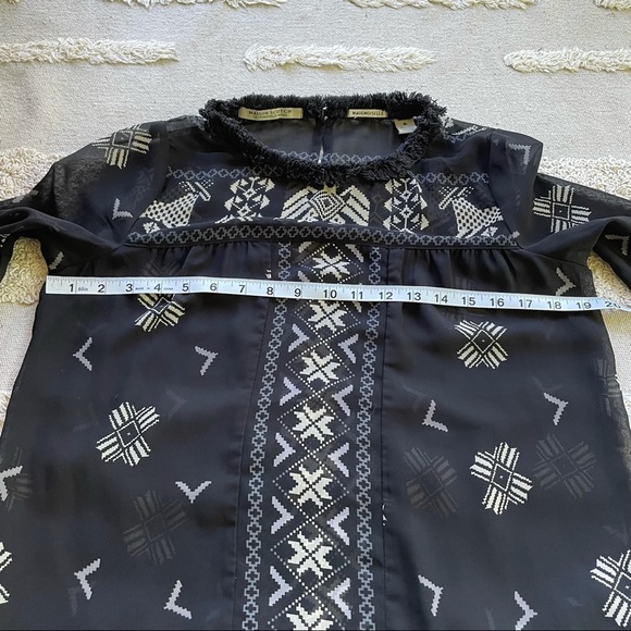 Maison Scotch Mademoiselle Top Blouse Black Aztec - Picture 12 of 16